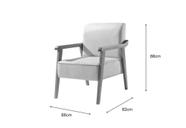 Kit 2 Poltronas Amora Linho Cinza Claro Confortável Sala De Estar Kit 2 Poltronas Amora Linho Cinza Claro Confortável Sala De Estar