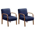 Kit 2 Poltronas Anita Conjunto Cadeiras Moderna Braço Madeira