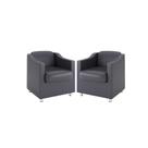 Kit 2 Poltronas Bia Decorativa Reforçada Recepção Clinica Salão Sala De Estar material sintético