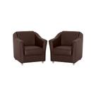 Kit 2 Poltronas Bia Decorativa Reforçada Recepção Clinica Salão Sala De Estar material sintético
