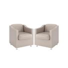 Kit 2 Poltronas Bia Decorativa Reforçada Recepção Clinica Salão Sala De Estar material sintético
