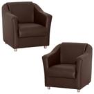 Kit 2 Poltronas Bia P/ Sala de Estar Consultório Clinica Hospital Recepção C.V Sintético Marrom-Decor Elity Kit 2 Poltronas Bia P/ Sala de Estar Consultório Clinica Hospital Recepção C.V Sintético Marrom-Decor Elity