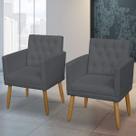 Kit 2 Poltronas Cadeira Decorativa Cadeira Escritório Recepção Sala de estar manicure