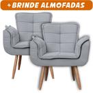 Kit 2 Poltronas Cadeira Hornet Poltrona Sala Com Apoio de Braço em Tecido Veludo Várias Cores - Sentô