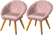 Kit 2 Poltronas Canastra Decorativa Estofada Rosa