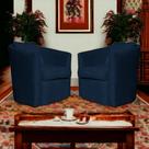 Kit 2 Poltronas Decorativa Alana Veludo Azul Marinho - Londrilar