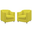 Kit 2 Poltronas Decorativa Ayla Suede Amarelo Aradecor