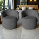 Kit 2 Poltronas Decorativa Beatriz Orgânica Bouclé Cinza Kit 2 Poltronas Decorativa Beatriz Orgânica Bouclé Cinza