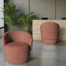 Kit 2 Poltronas Decorativa Beatriz Orgânica Bouclé Terracota Kit 2 Poltronas Decorativa Beatriz Orgânica Bouclé Terracota