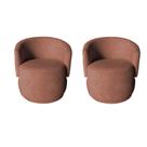 Kit 2 Poltronas Decorativa Beatriz Orgânica Bouclé Terracota