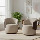 Kit 2 Poltronas Decorativa Beatriz Orgânica Composê Couro Marrom Suede Capuccino Mz Decor Kit 2 Poltronas Decorativa Beatriz Orgânica Composê Couro Marrom Suede Capuccino Mz Decor