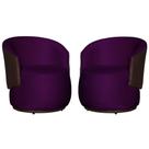 Kit 2 Poltronas Decorativa Beatriz Orgânica Composê Couro Marrom Veludo Roxo Mz Decor