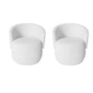 Kit 2 Poltronas Decorativa Beatriz Orgânica Couro Branco
