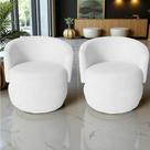 Kit 2 Poltronas Decorativa Beatriz Orgânica Couro Branco Kit 2 Poltronas Decorativa Beatriz Orgânica Couro Branco