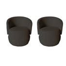 Kit 2 Poltronas Decorativa Beatriz Orgânica Suede Marrom