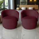 Kit 2 Poltronas Decorativa Beatriz Orgânica Suede Marsala Kit 2 Poltronas Decorativa Beatriz Orgânica Suede Marsala