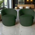 Kit 2 Poltronas Decorativa Beatriz Orgânica Suede Verde Kit 2 Poltronas Decorativa Beatriz Orgânica Suede Verde