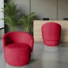 Kit 2 Poltronas Decorativa Beatriz Orgânica Suede Vermelho Kit 2 Poltronas Decorativa Beatriz Orgânica Suede Vermelho