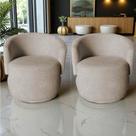 Kit 2 Poltronas Decorativa Beatriz Orgânica Veludo Bege Kit 2 Poltronas Decorativa Beatriz Orgânica Veludo Bege