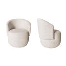 Kit 2 Poltronas Decorativa Beatriz Orgânica Veludo Marfim