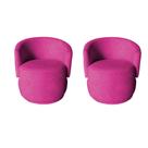 Kit 2 Poltronas Decorativa Beatriz Orgânica Veludo Rosa Pink
