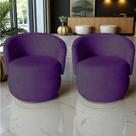 Kit 2 Poltronas Decorativa Beatriz Orgânica Veludo Roxo Kit 2 Poltronas Decorativa Beatriz Orgânica Veludo Roxo