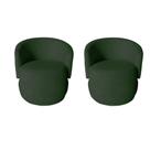 Kit 2 Poltronas Decorativa Beatriz Orgânica Veludo Verde