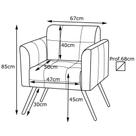Kit 2 Poltronas Decorativa Bia Couro Marrom - Gran Belo