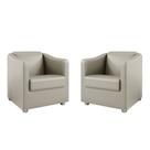 Kit 2 Poltronas Decorativa Bia Material Sintético Bege Dal Poz Estofados