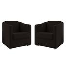 Kit 2 Poltronas Decorativa Bia Suede Marrom Dal Poz Estofados
