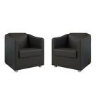 Kit 2 Poltronas Decorativa BIA tecido sintético Preto SKY MOBILE Kit 2 Poltronas Decorativa BIA tecido sintético Preto SKY MOBILE