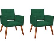 Kit 2 Poltronas Decorativa Camila Suede Verde Pés Madeira Ms Decor Kit 2 Poltronas Decorativa Camila Suede Verde Pés Madeira Ms Decor