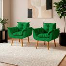 Kit 2 Poltronas Decorativa Confortável Para Sala Recepção Manicure Salão de Beleza Consultório Escritório Alice Tecido Suede Kit 2 Poltronas Decorativa Confortável Para Sala Recepção Manicure Salão de Beleza Consultório Escritório Alice Tecido Suede