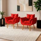 Kit 2 Poltronas Decorativa Confortável Para Sala Recepção Manicure Salão de Beleza Consultório Escritório Alice Tecido Suede Kit 2 Poltronas Decorativa Confortável Para Sala Recepção Manicure Salão de Beleza Consultório Escritório Alice Tecido Suede