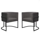 Kit 2 Poltronas Decorativa Consultório Luna Suede Base Preta