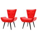 Kit 2 Poltronas Decorativa Emilia Suede Pé Palito - Vermelho - Cor: Vermelho Kit 2 Poltronas Decorativa Emilia Suede Pé Palito - Vermelho - Cor: Vermelho