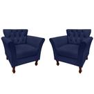 Kit 2 Poltronas Decorativa Estofada Sala Escritório Salão Kit 2 Poltronas Decorativa Estofada Sala Escritório Salão