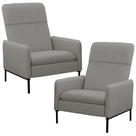 Kit 2 Poltronas Decorativa Fixa Retrátil Reclinável Lutor L06 Couro Cinza Claro - Lyam Decor Kit 2 Poltronas Decorativa Fixa Retrátil Reclinável Lutor L06 Couro Cinza Claro - Lyam Decor