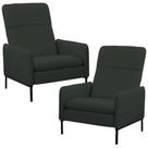 Kit 2 Poltronas Decorativa Fixa Retrátil Reclinável Lutor L06 material sintético Escuro - Lyam Decor