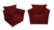 Kit 2 Poltronas Decorativa Isis Suede Marsala Pés Madeira Ms Decor