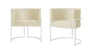 Kit 2 Poltronas Decorativa Luana Suede Marfim Base Branca Ms Decor Kit 2 Poltronas Decorativa Luana Suede Marfim Base Branca Ms Decor