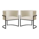 Kit 2 Poltronas Decorativa Luna Veludo Base Preta Luxo Kit 2 Poltronas Decorativa Luna Veludo Base Preta Luxo
