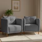Kit 2 Poltronas Decorativa Luxo Para Sala Consultório Escritório Recepção Aviv Tecido Luxo Linho Premium Easy Clean