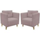kit 2 Poltronas Decorativa Luxo Para Sala Recepção Consultório Escritório Aviv Linho Premium