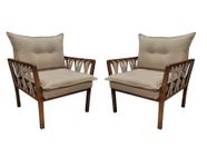 Kit 2 poltronas decorativa luxo safira dora bela