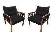 Kit 2 poltronas decorativa luxo safira dora bela