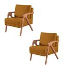 Kit 2 Poltronas Decorativa Mona Veludo Terracota - Kimi Décor