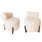Kit 2 Poltronas Decorativa Mônaco Couro Bege Kit 2 Poltronas Decorativa Mônaco Couro Bege