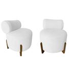 Kit 2 Poltronas Decorativa Mônaco Couro Branco