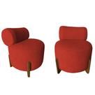Kit 2 Poltronas Decorativa Mônaco Couro Vermelho Kit 2 Poltronas Decorativa Mônaco Couro Vermelho